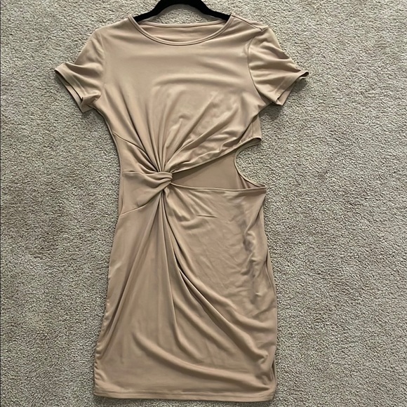 Amazon Essentials Asymmetrical Tan Dress - Picture 3 of 6